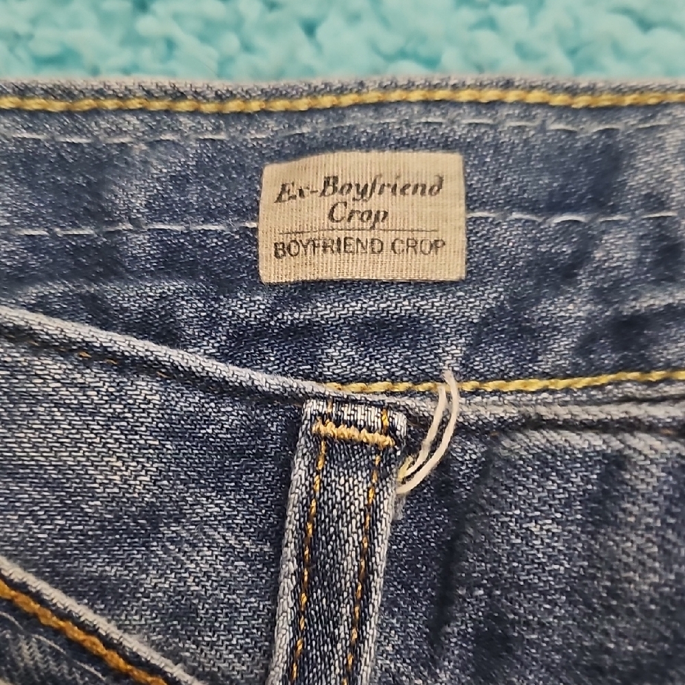 ⚜️2 Pair AG Adriano Goldschmied Distressed Blue Boyfriend Jeans - Picture 6 of 11